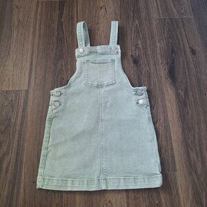 💙 Denim Company Girls Light Green Jeans Overall Dress Size 5T Streetwear Comfy